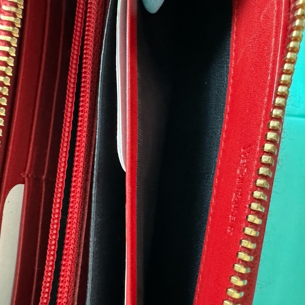 YSL Red Patent Leather Zip Wallet - Picture 9 of 14